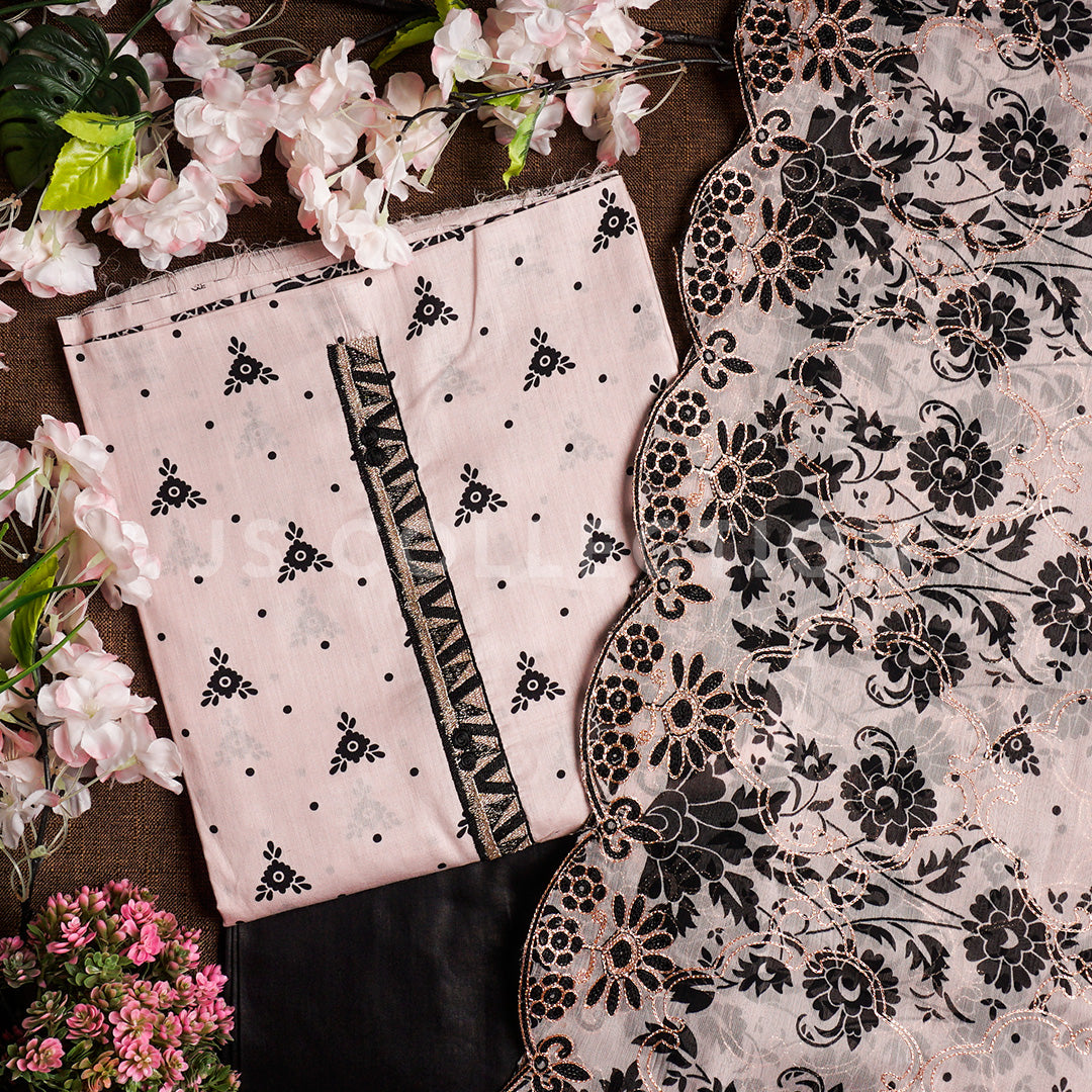 3 Pc Lawn Embroidered Chiffon Dupatta Cutwork Un-stitched-UN2062
