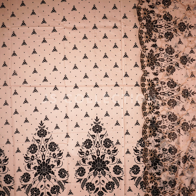 3 Pc Lawn Embroidered Chiffon Dupatta Cutwork Un-stitched-UN2062