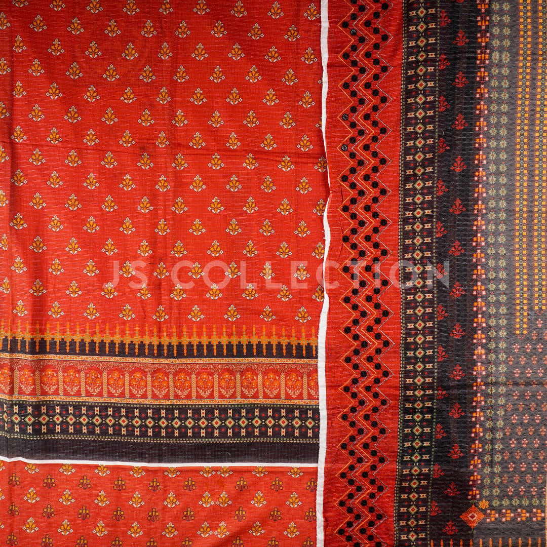 3 Pc Digital Slub Lawn Embroidered Dupatta Un-stitched-UN2154