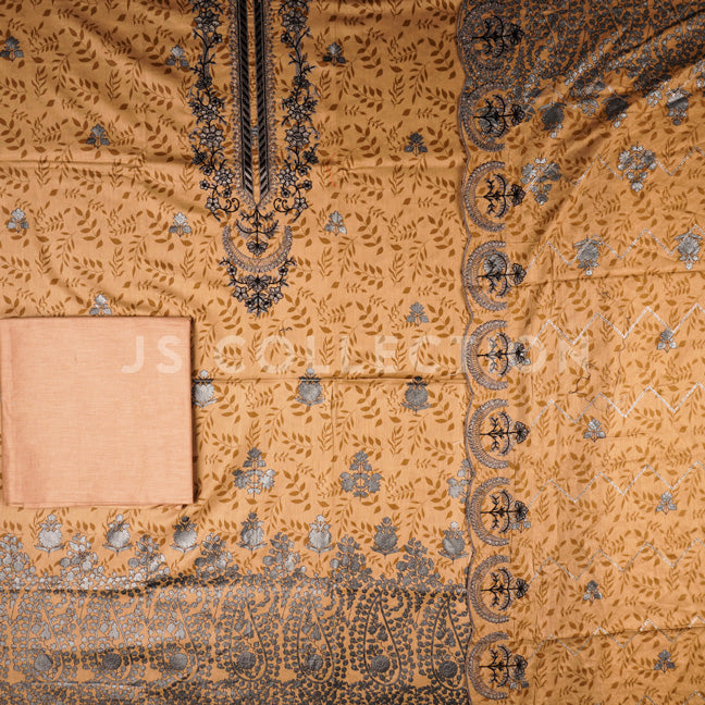 3 Pc Lawn Embroidered Lawn Dupatta Cutwork Un-stitched-UN2081