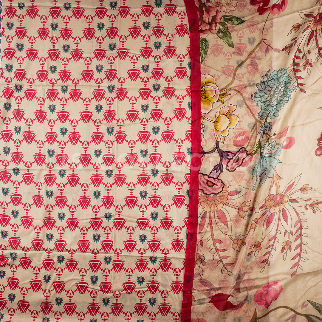 3 Pc Lawn Printed Bamber Chiffon Dupatta Un-stitched-UN2128