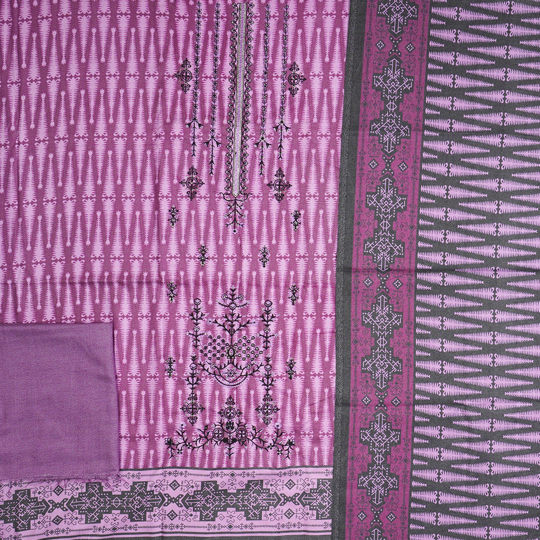 3 Pc Dhanak Embroidered Un-stitched-UN2416