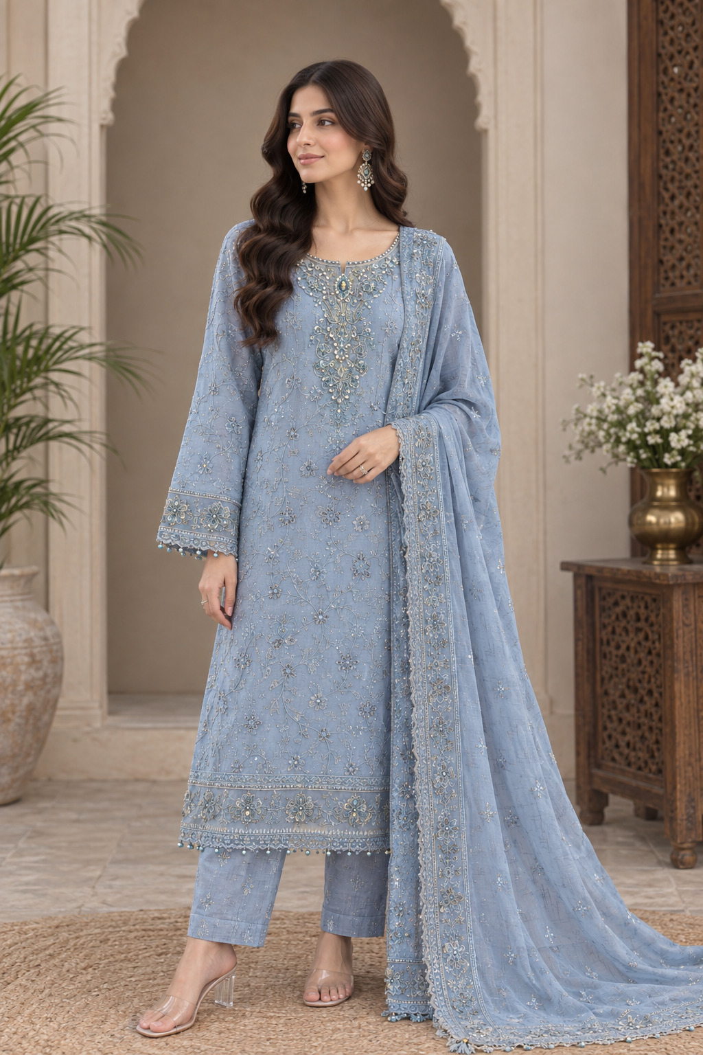 Khamaj Premium Cotton Bamber Chiffon Dupatta Un-stitched-UN2785