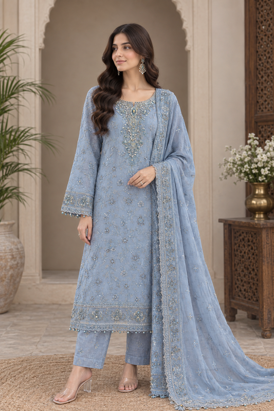 Khamaj Premium Cotton Bamber Chiffon Dupatta Un-stitched-UN2785