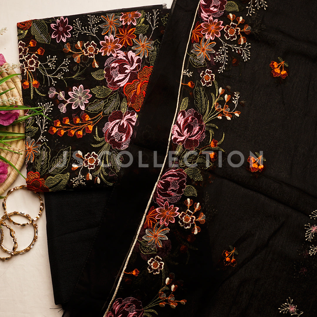 Chiffon Embroidered Fancy 3 Pc Dress Un-stitched-UN2407a