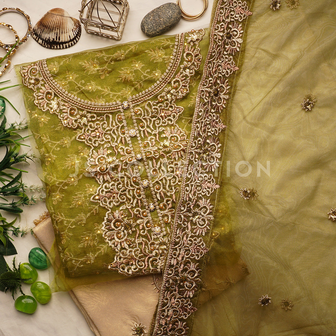 Luxurious Masoori Embroidered Fancy Dress Un-stitched-UN2390d