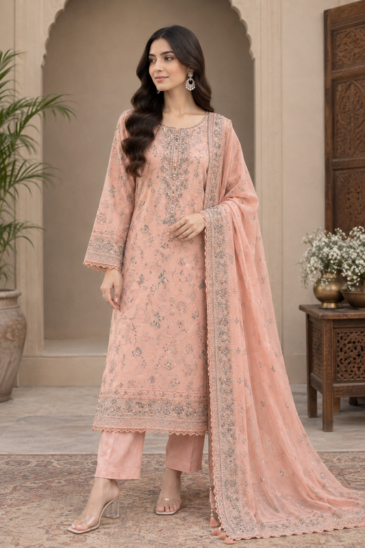 Khamaj Premium Cotton Bamber Chiffon Dupatta Un-stitched-UN2786