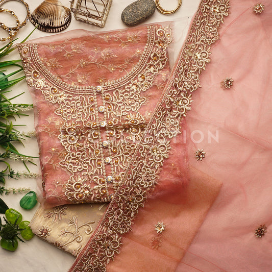 Luxurious Masoori Embroidered Fancy Dress Un-stitched-UN2390b