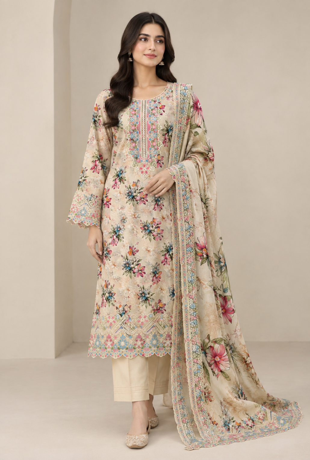 Khamaj Premium Cotton Bamber Chiffon Dupatta Un-stitched-UN2793