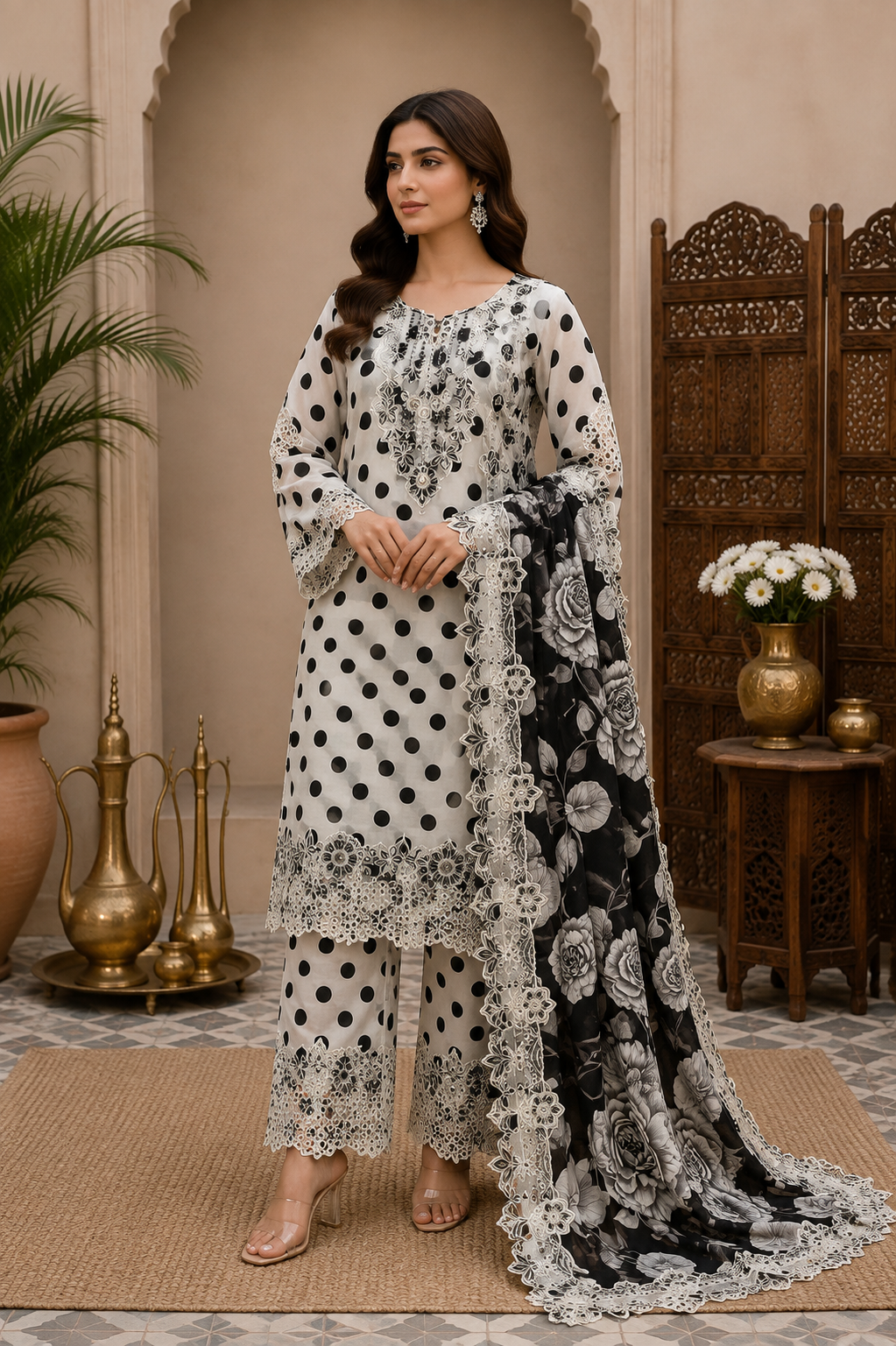 Fatima Zehra Lawn with Lawn Dupatta Daman Chikankari Un-stitched-UN2777