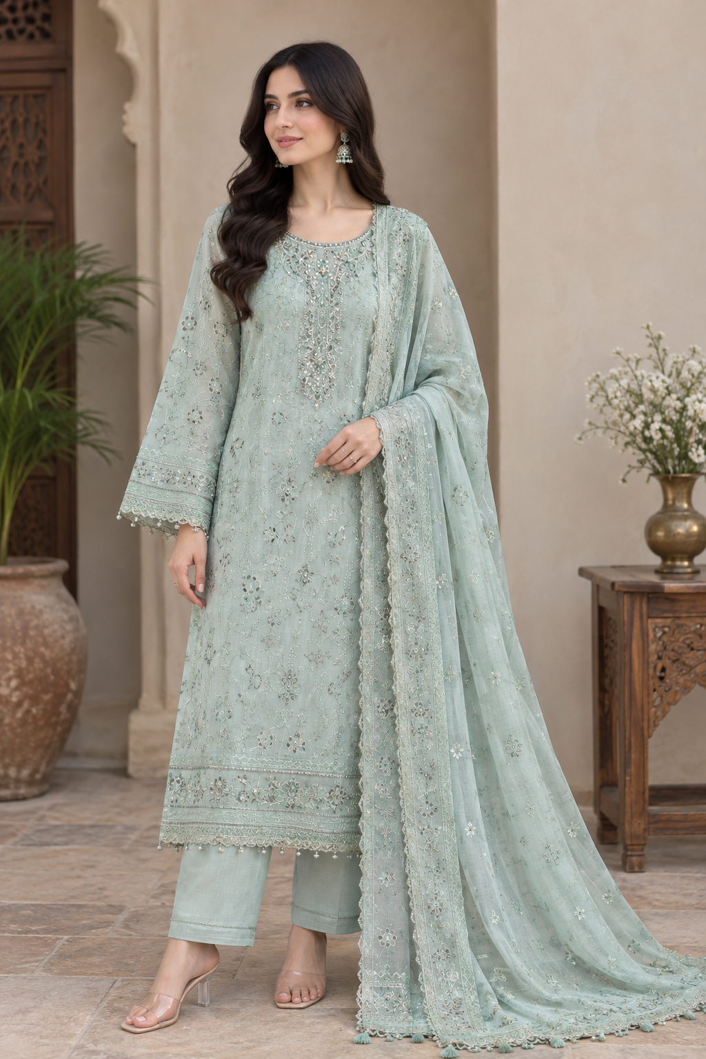 Khamaj Premium Cotton Bamber Chiffon Dupatta Un-stitched-UN2784