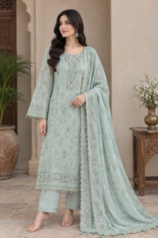 Khamaj Premium Cotton Bamber Chiffon Dupatta Un-stitched-UN2784
