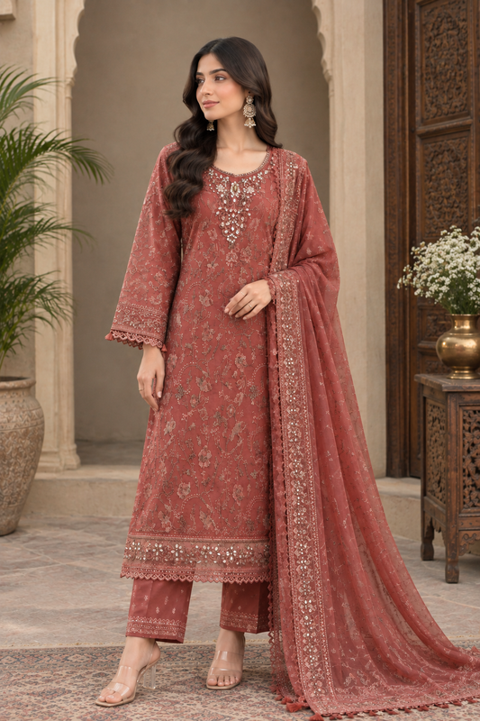 Khamaj Premium Cotton Bamber Chiffon Dupatta Un-stitched-UN2788