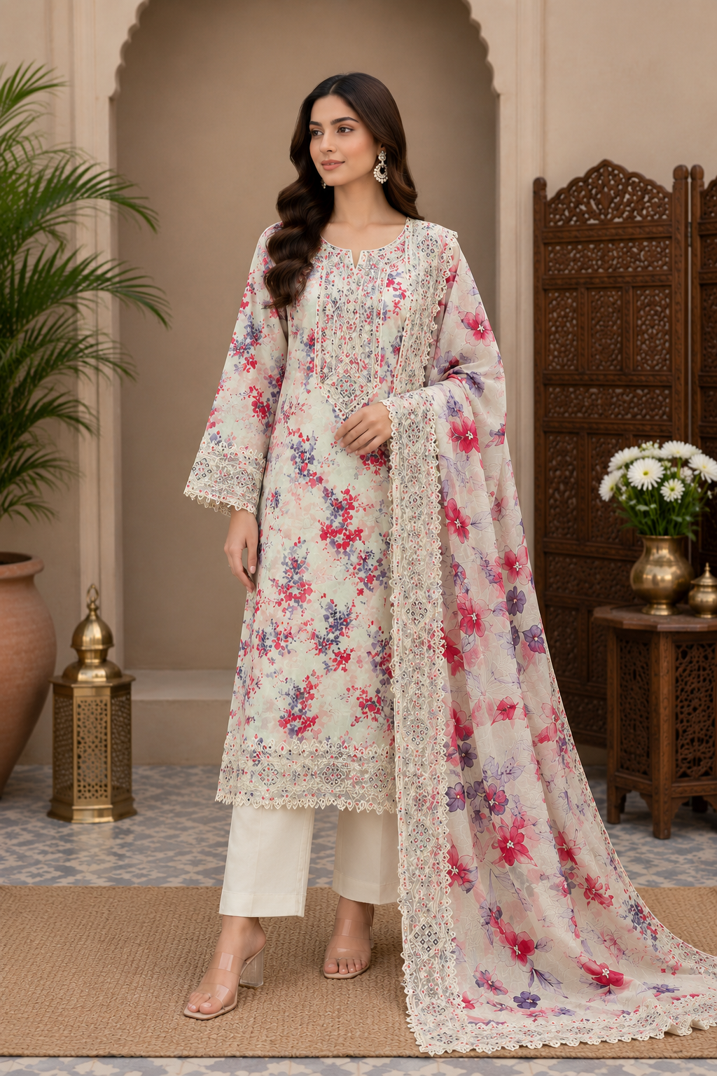 Black Premium Cotton Bamber Chiffon Dupatta Un-stitched-UN2781