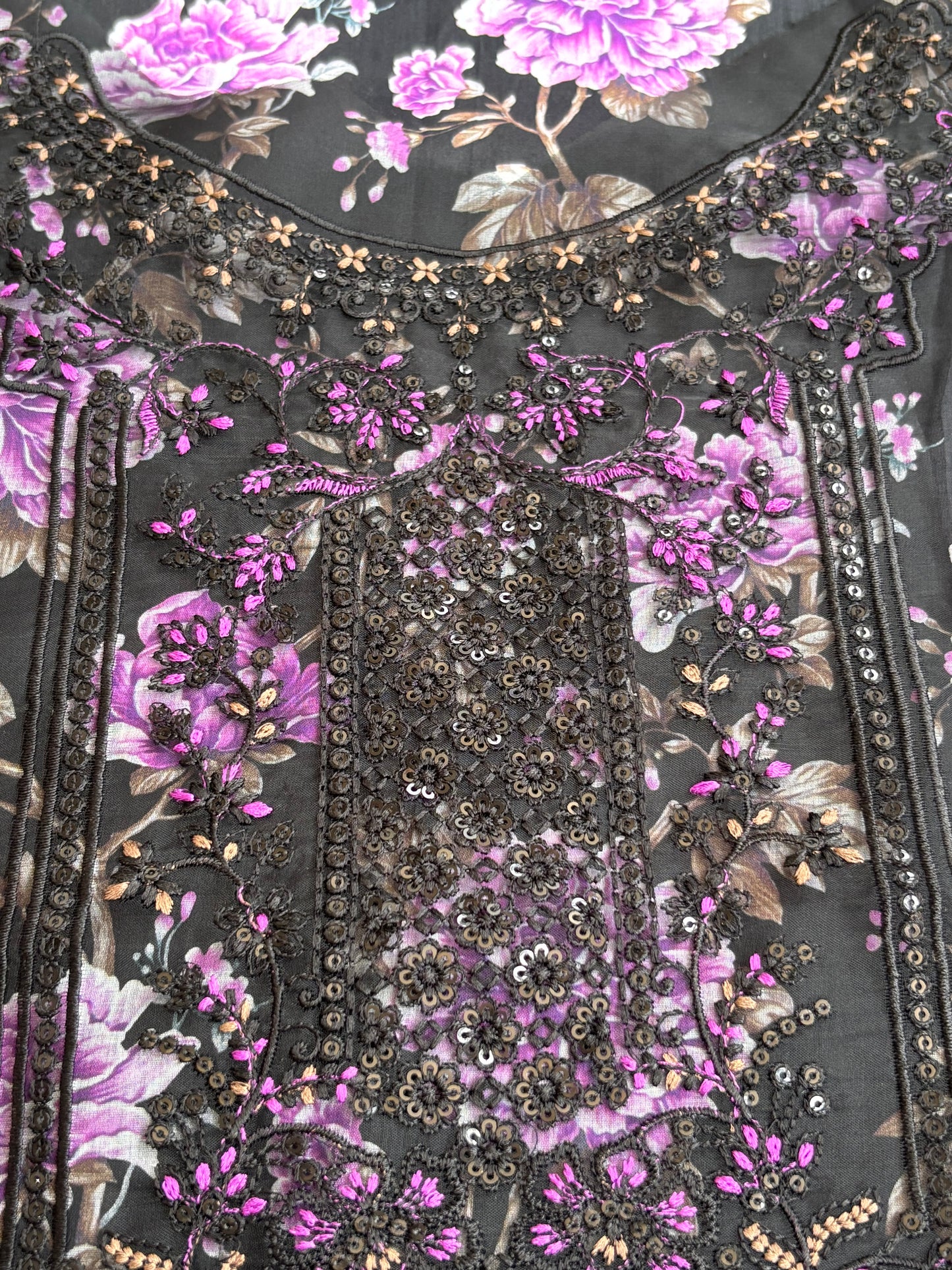Fatima Zehra Lawn Dupatta with Daman Chikankari Un-stitched cheffon suit 2756
