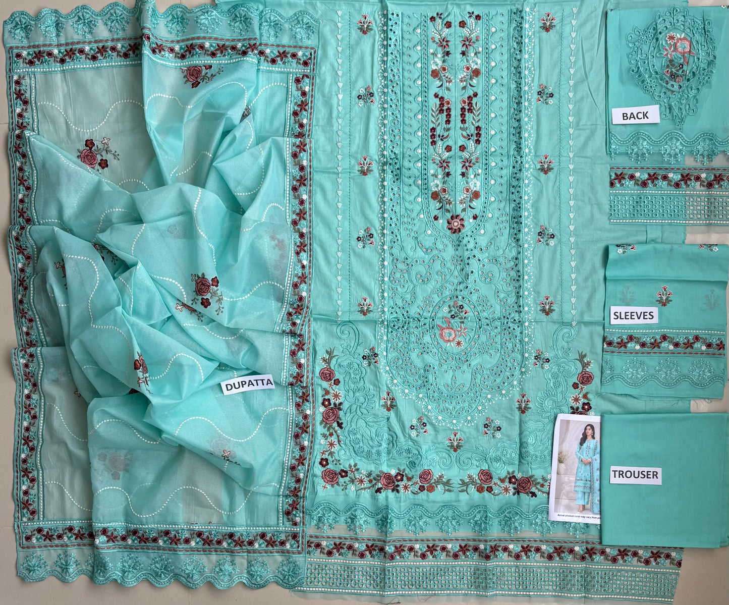 Fatima Zehra Lawn Dupatta with Daman Chikankari Un-stitched-UN2756