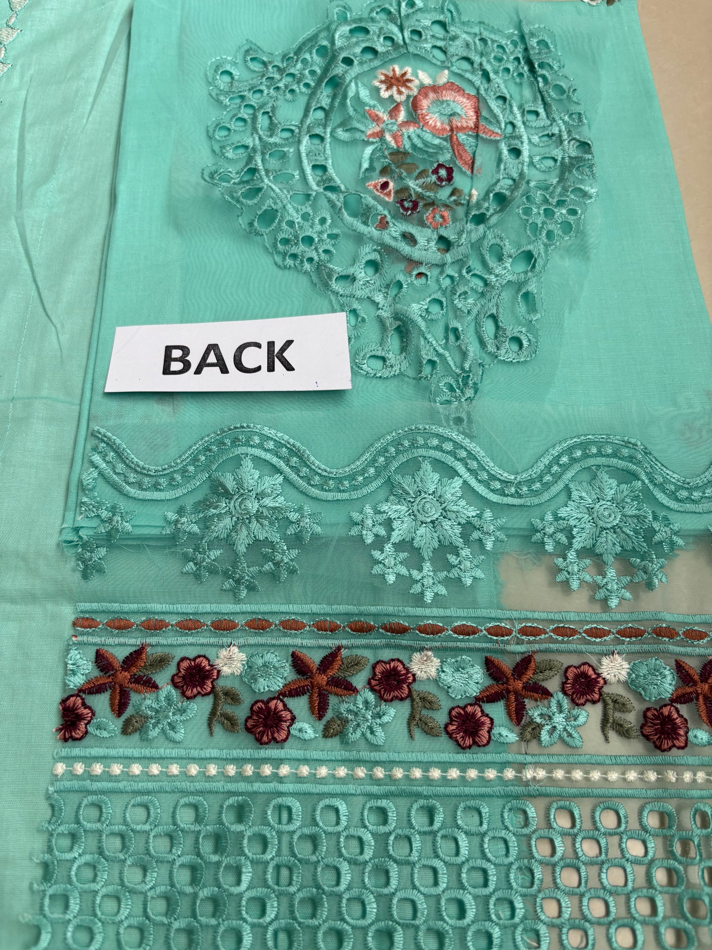 Fatima Zehra Lawn Dupatta with Daman Chikankari Un-stitched-UN2756