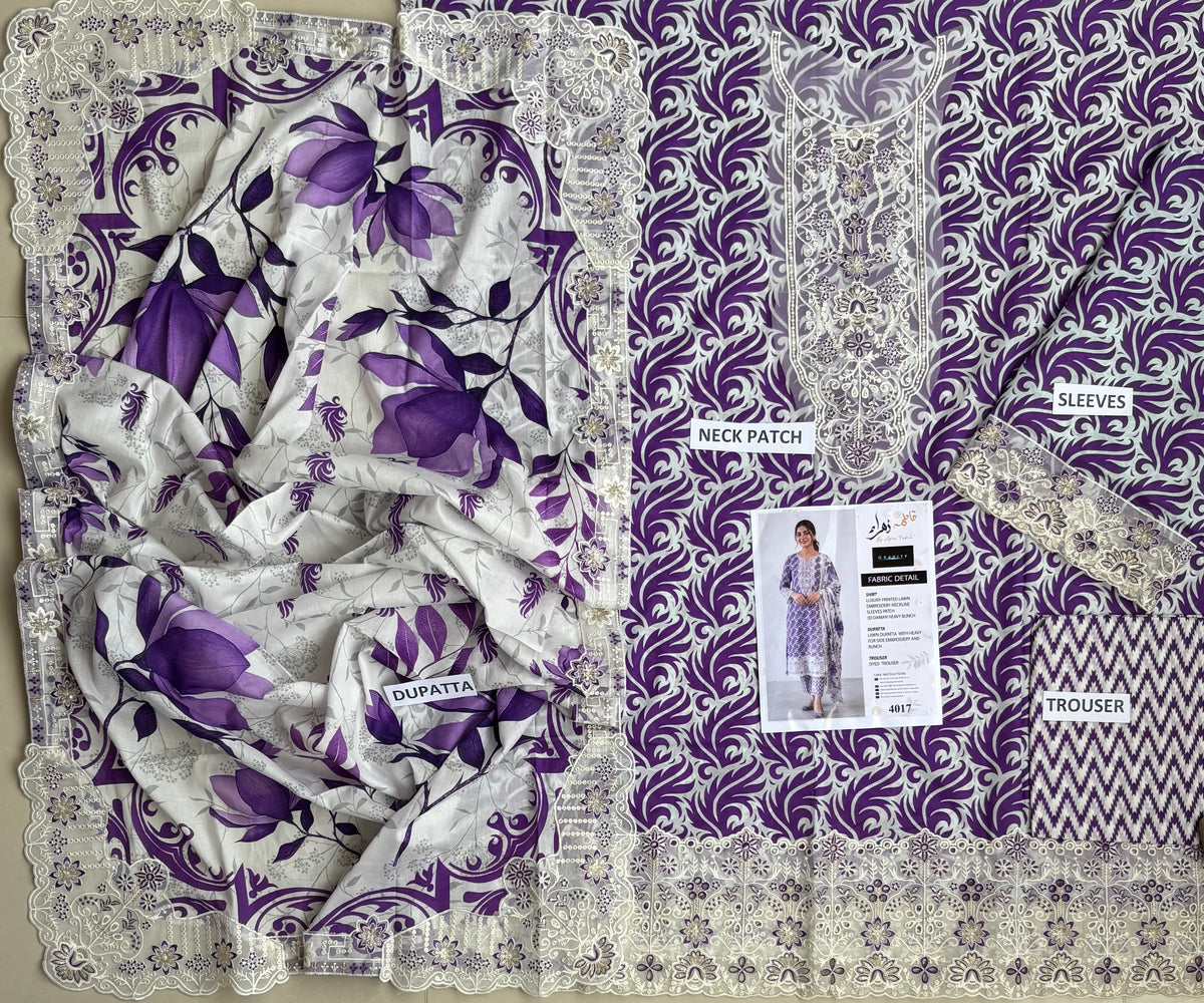 Fatima Zehra with Lawn dupatta Daman Chikankari Un-stitched-UN2765