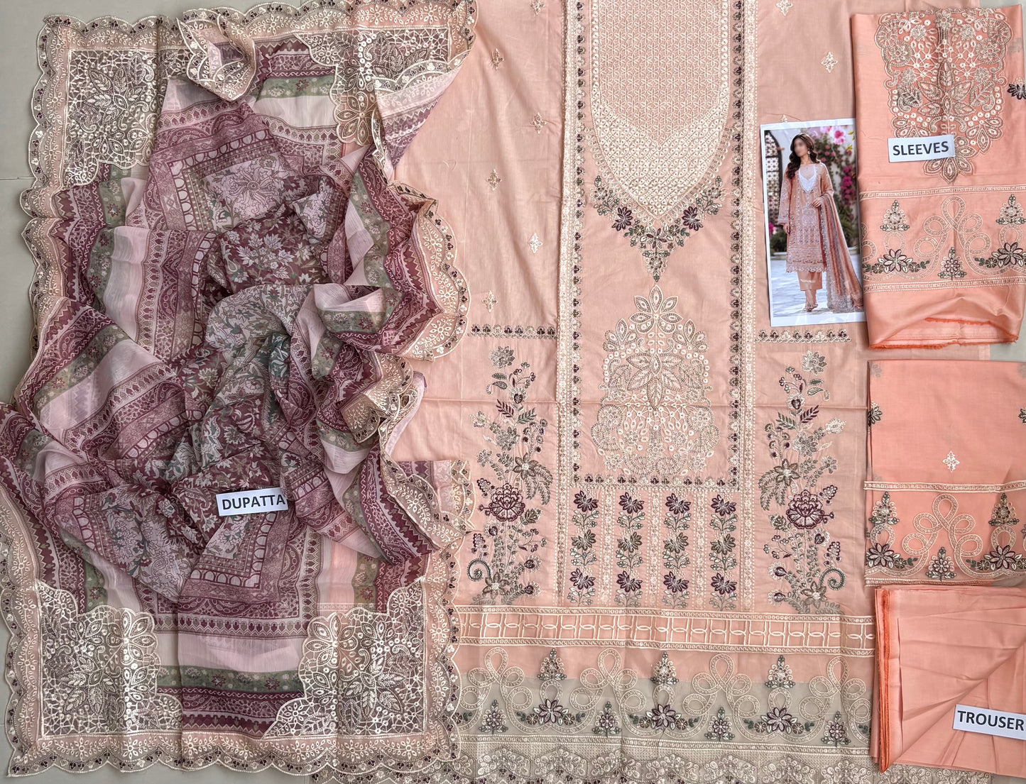 Mohagni Lawn with Chiffon dupatta Daman Chikankari Un-stitched-UN276