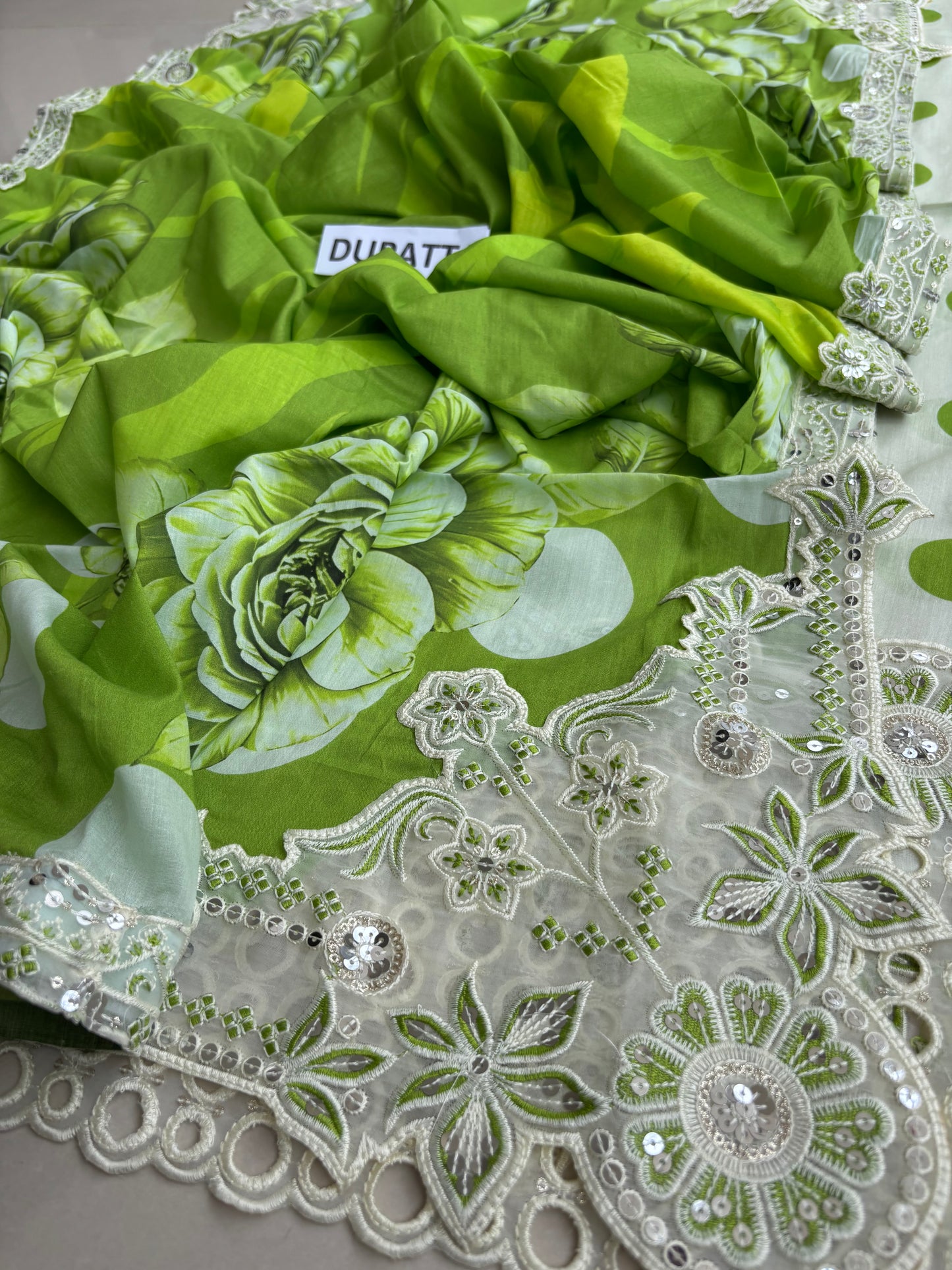 Mohagni Lawn with Chiffon dupatta Daman Chikankari Un-stitched-UN275