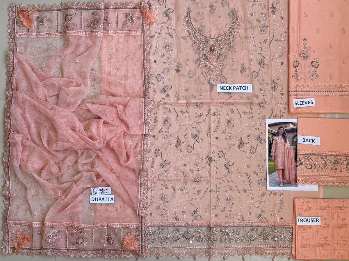 Khamaj Premium Cotton Bamber Chiffon Dupatta Un-stitched-UN2786