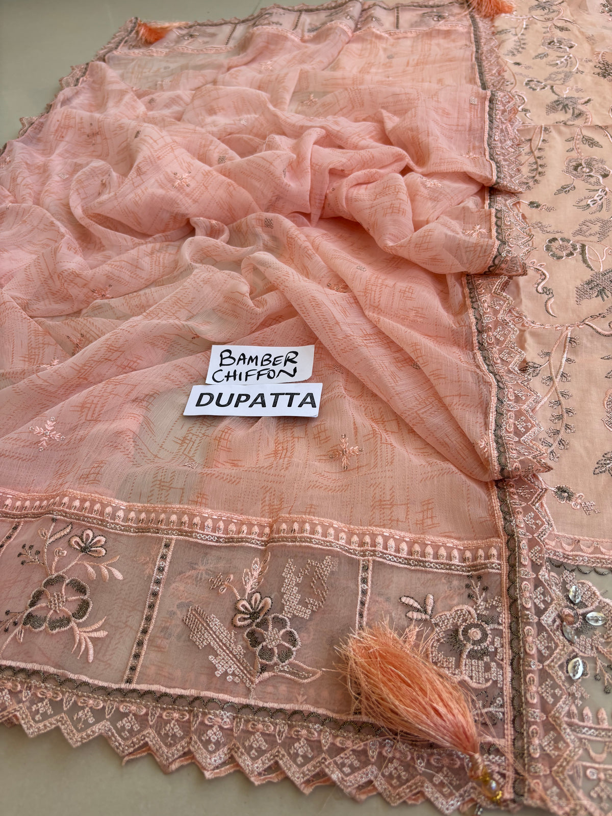 Khamaj Premium Cotton Bamber Chiffon Dupatta Un-stitched-UN2786