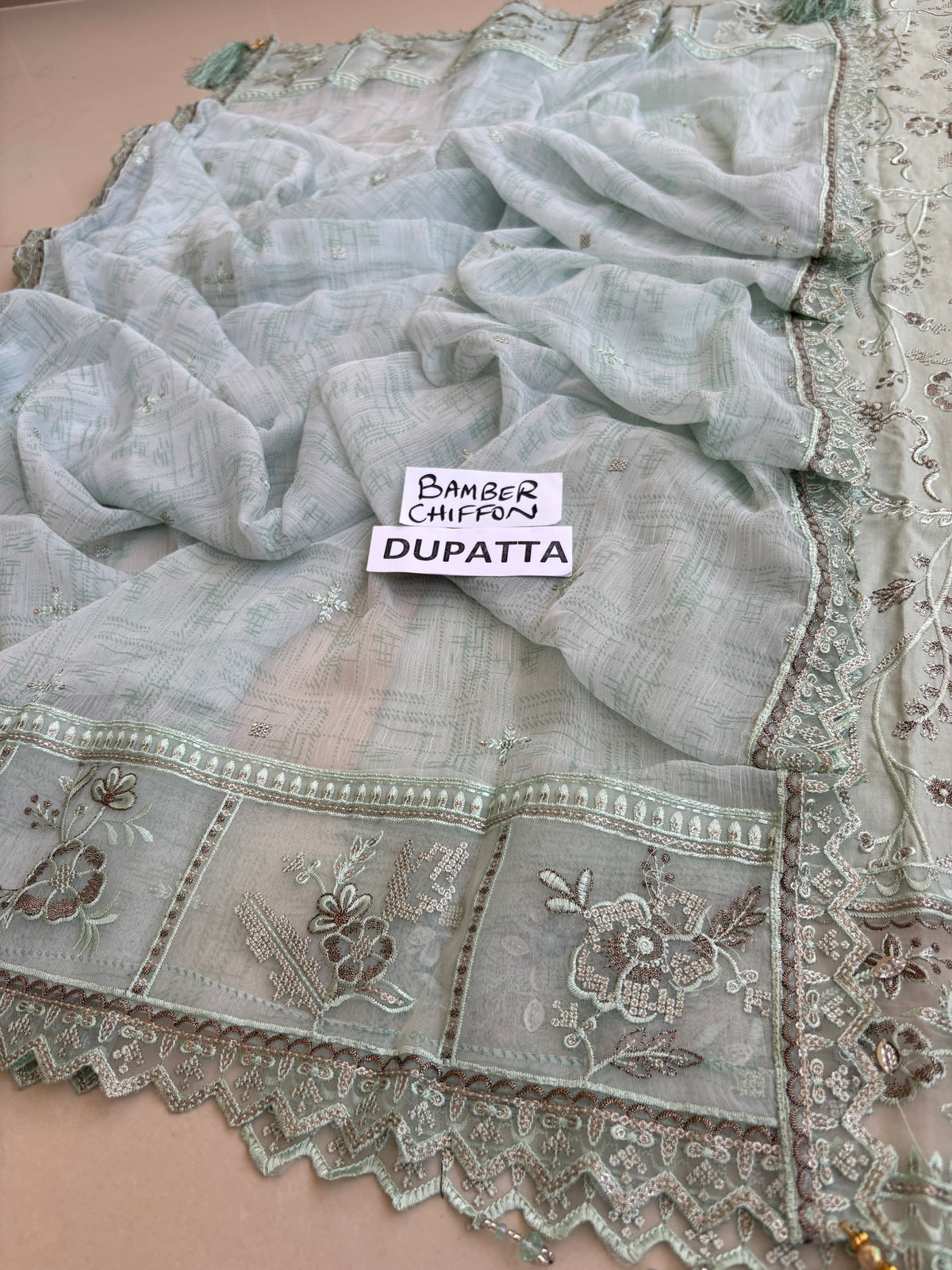 Khamaj Premium Cotton Bamber Chiffon Dupatta Un-stitched-UN2784