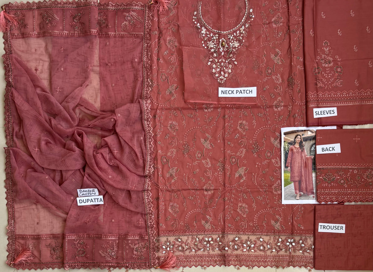 Khamaj Premium Cotton Bamber Chiffon Dupatta Un-stitched-UN2788