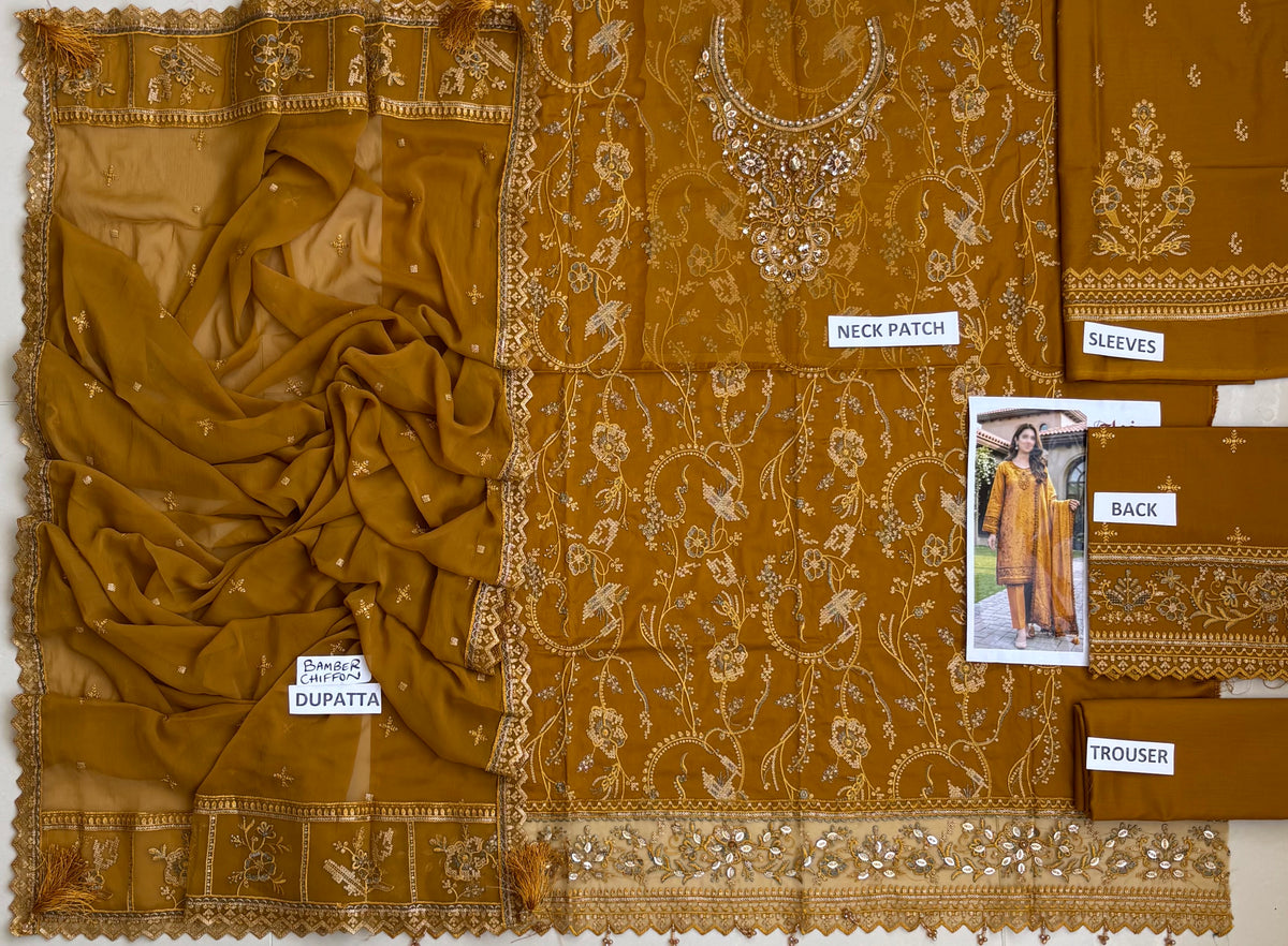 Khamaj Premium Cotton Bamber Chiffon Dupatta Un-stitched-UN2792