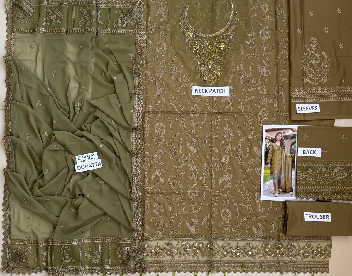 Khamaj Premium Cotton Bamber Chiffon Dupatta Un-stitched-UN2794