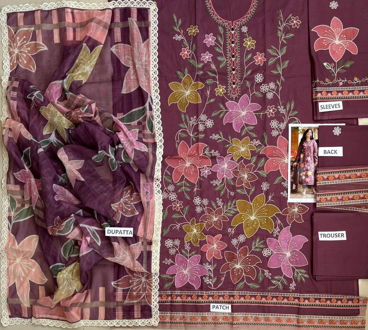 Khamaj Premium Cotton Bamber Chiffon Dupatta Un-stitched-UN2796