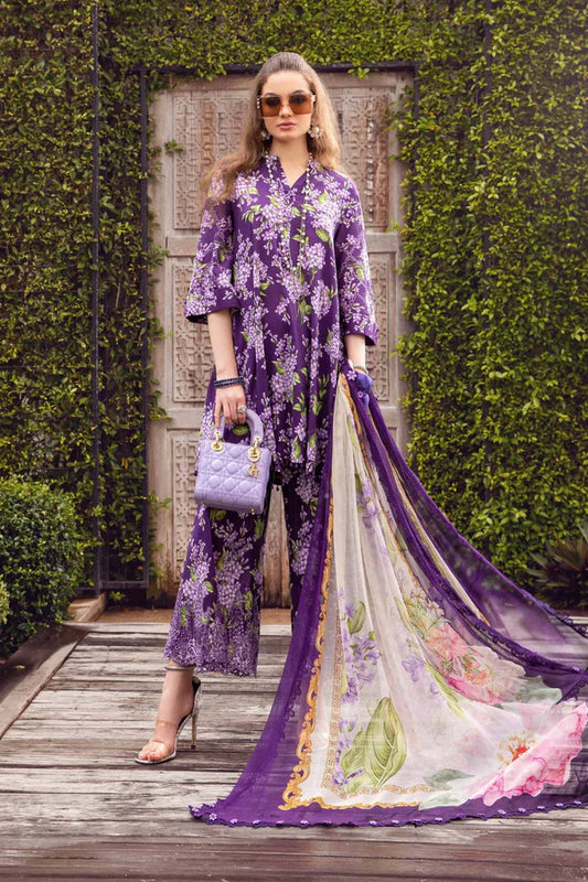 3 Pc Lawn Printed Chikankari with Chiffon Dupatta Un-stitched-UN2629