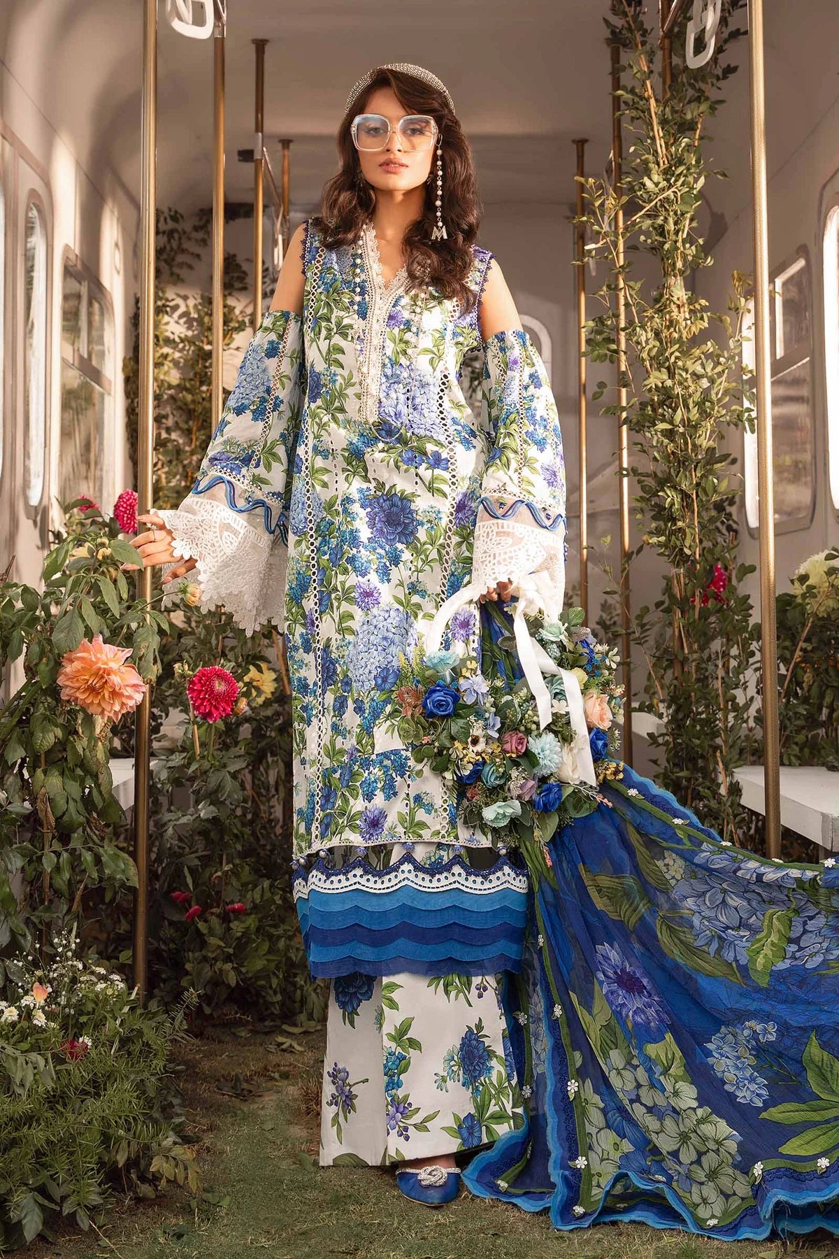 3 Pc Lawn Printed with Patches & Chiffon Dupatta Un-stitched-UN2600