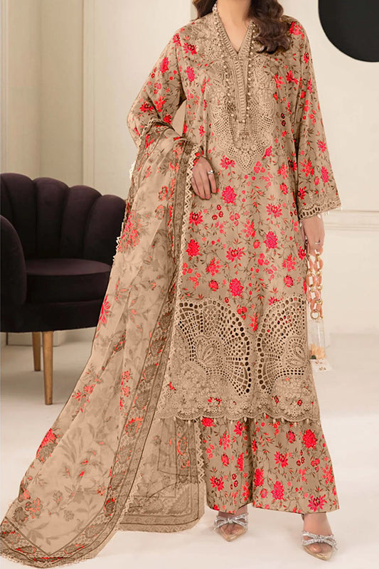 3 Pc Cotton Chikankari with Cotton Dupatta Un-stitched-UN2677