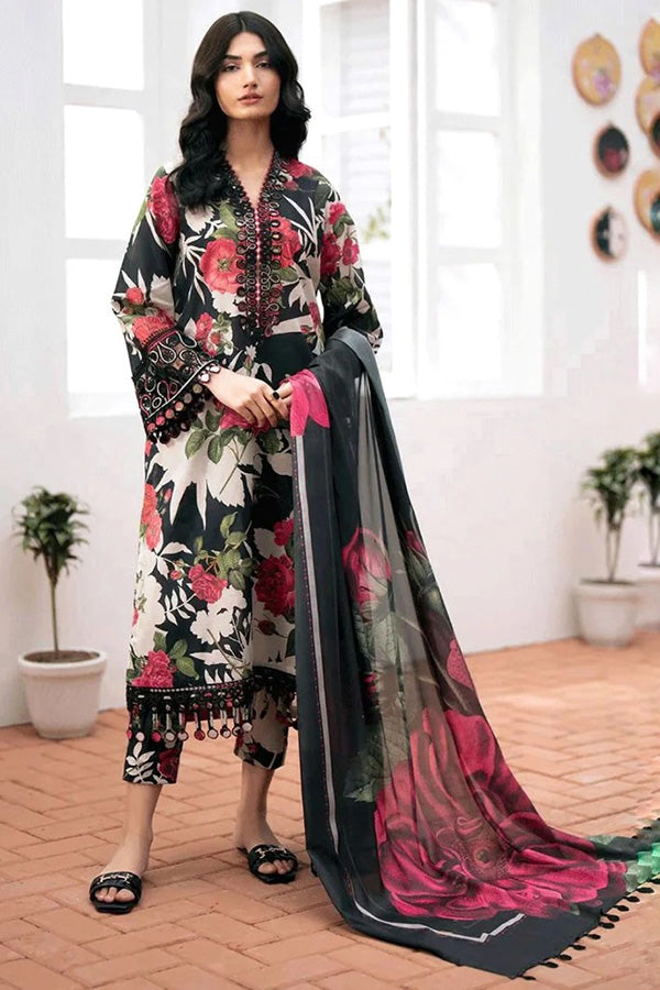 3 Pc Lawn with Patches & Chiffon Dupatta Un-stitched-UN2653