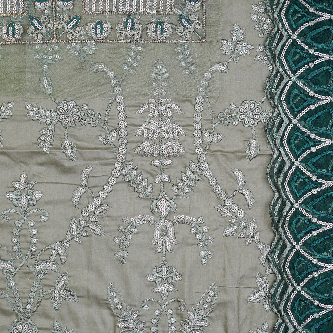 3 Pc Cotton Fancy Embroidered Dress Un-stitched-UN2461