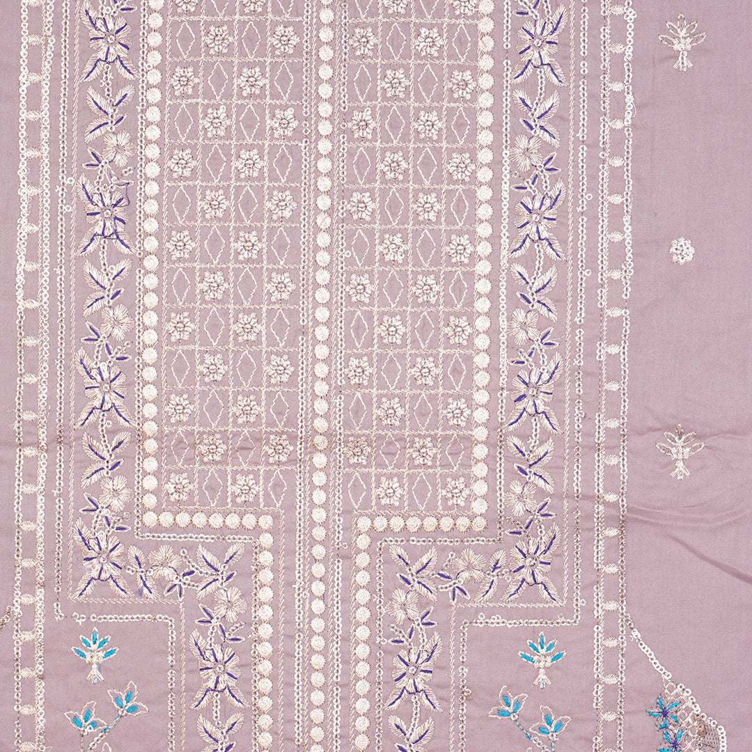 3 Pc Cotton Fancy Embroidered Dress Un-stitched-UN2471