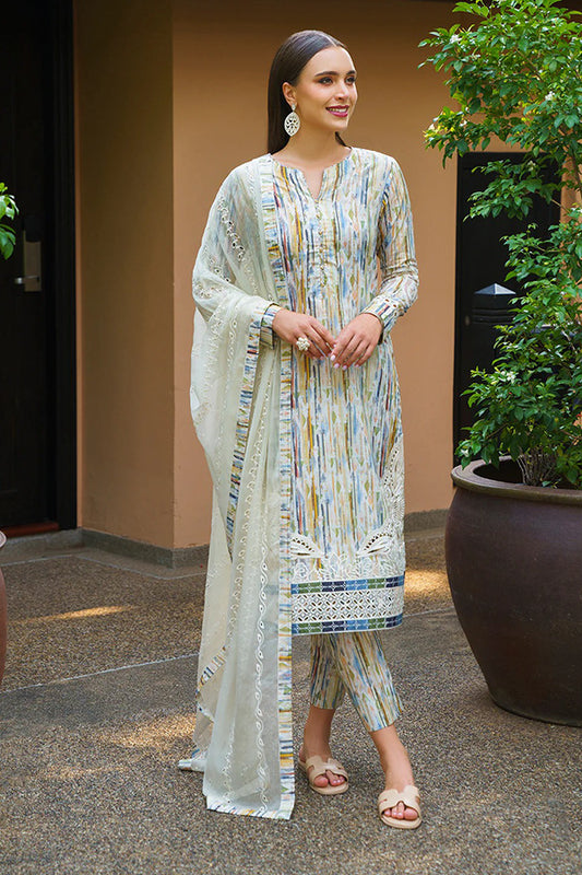 3 Pc Lawn with Patches & Chiffon Dupatta Un-stitched-UN2654