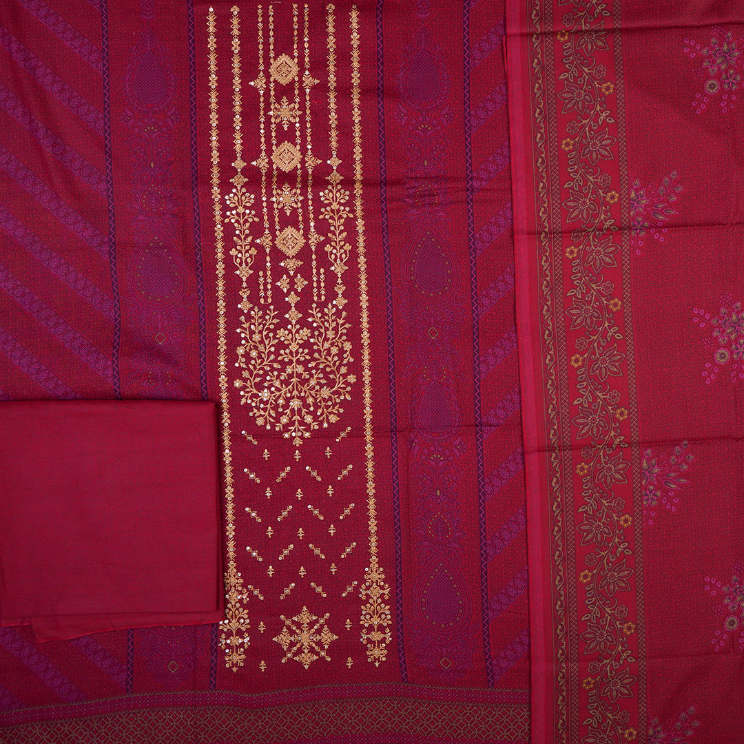 3 Pc Dhanak Embroidered Un-stitched-UN2425