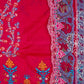 3 Pc Lawn Embroidered Chiffon Dupatta Cutwork Un-stitched-UN2549a