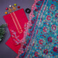 3 Pc Lawn Embroidered Chiffon Dupatta Cutwork Un-stitched-UN2549a