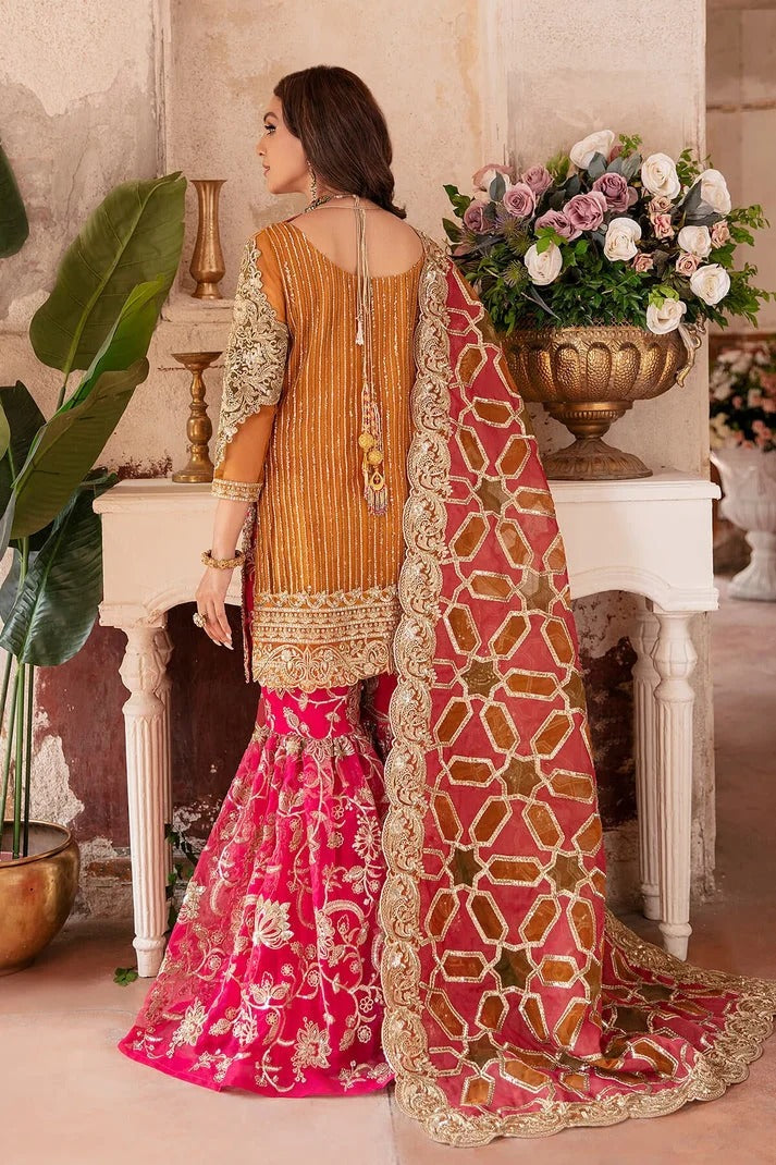 Imrozia Aangan – Gul-e-Rana | Gharara Luxury Hand-Embellished 3 Pc Dress Un-stitched-UN2729