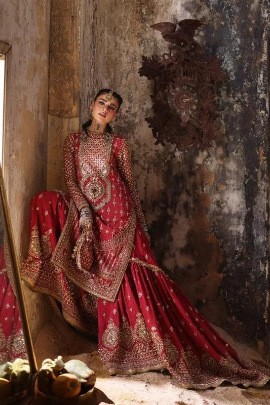 MNR Ruhi Begum – Wedding Luxury Hand-Embellished 3 Pc Gharara Un-stitched-UN2736