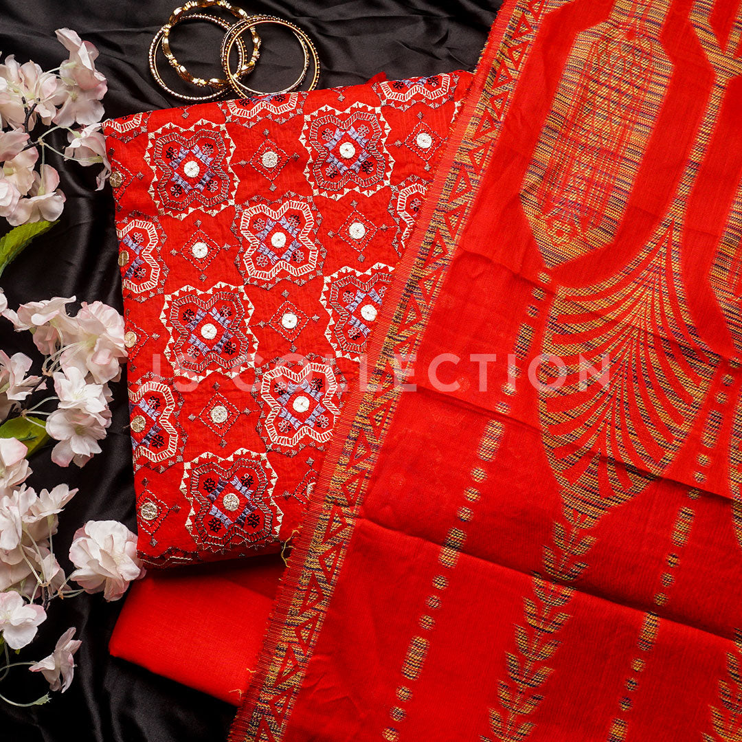 3 Pc Lawn Embroidered Suit with Brochia Dupatta Un-stitched-UN2186