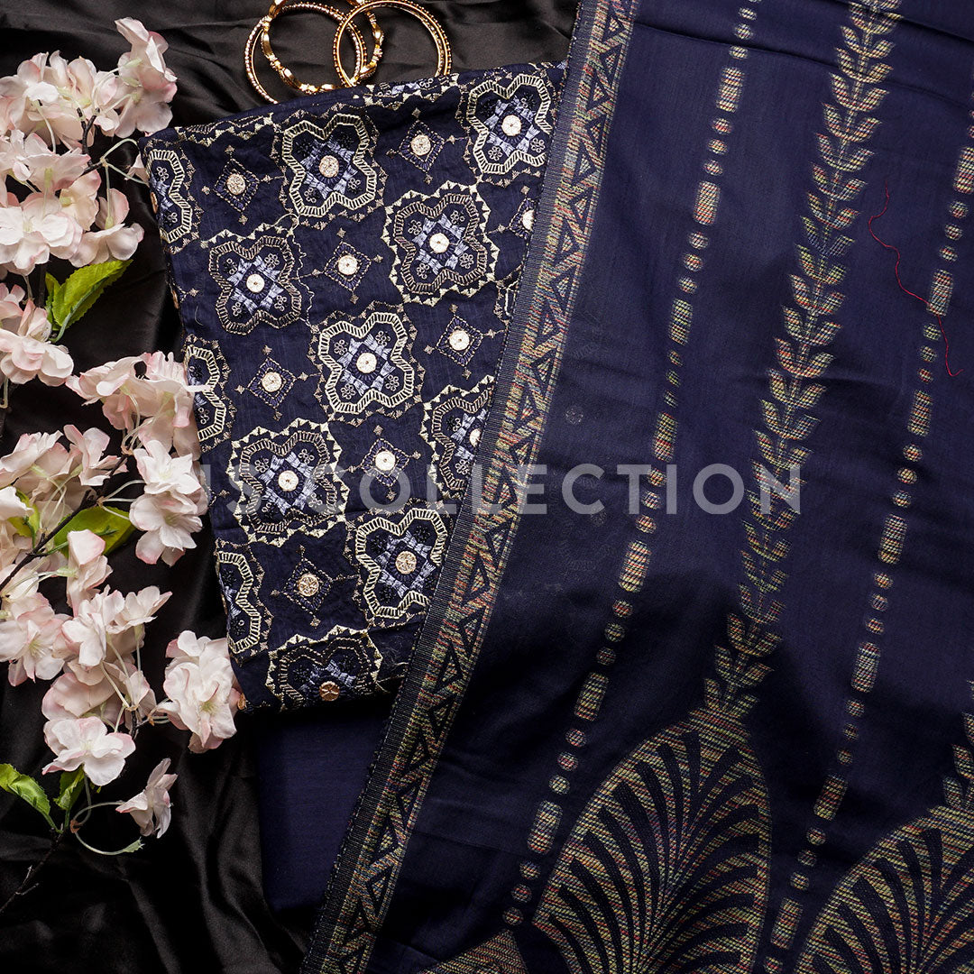 3 Pc Lawn Embroidered Suit with Brochia Dupatta Un-stitched-UN2187