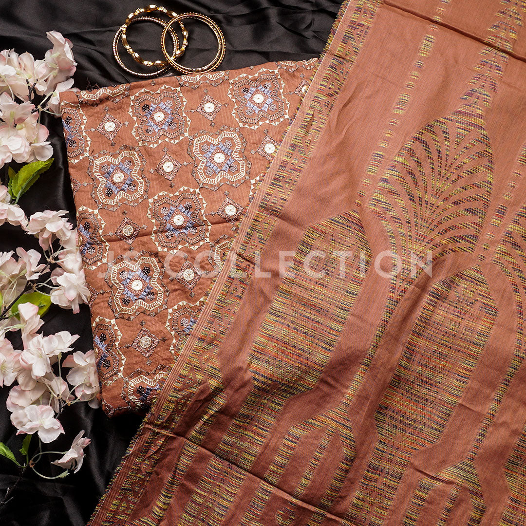 3 Pc Lawn Embroidered Suit with Brochia Dupatta Un-stitched-UN2188