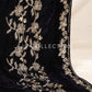 Black Embroidered Velvet Shawl - VS9227