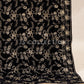 Black Embroidered Velvet Shawl - VS9247