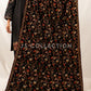 Black Embroidered Velvet Shawl - VS9264