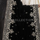 Black Embroidered Velvet Shawl - VS9274